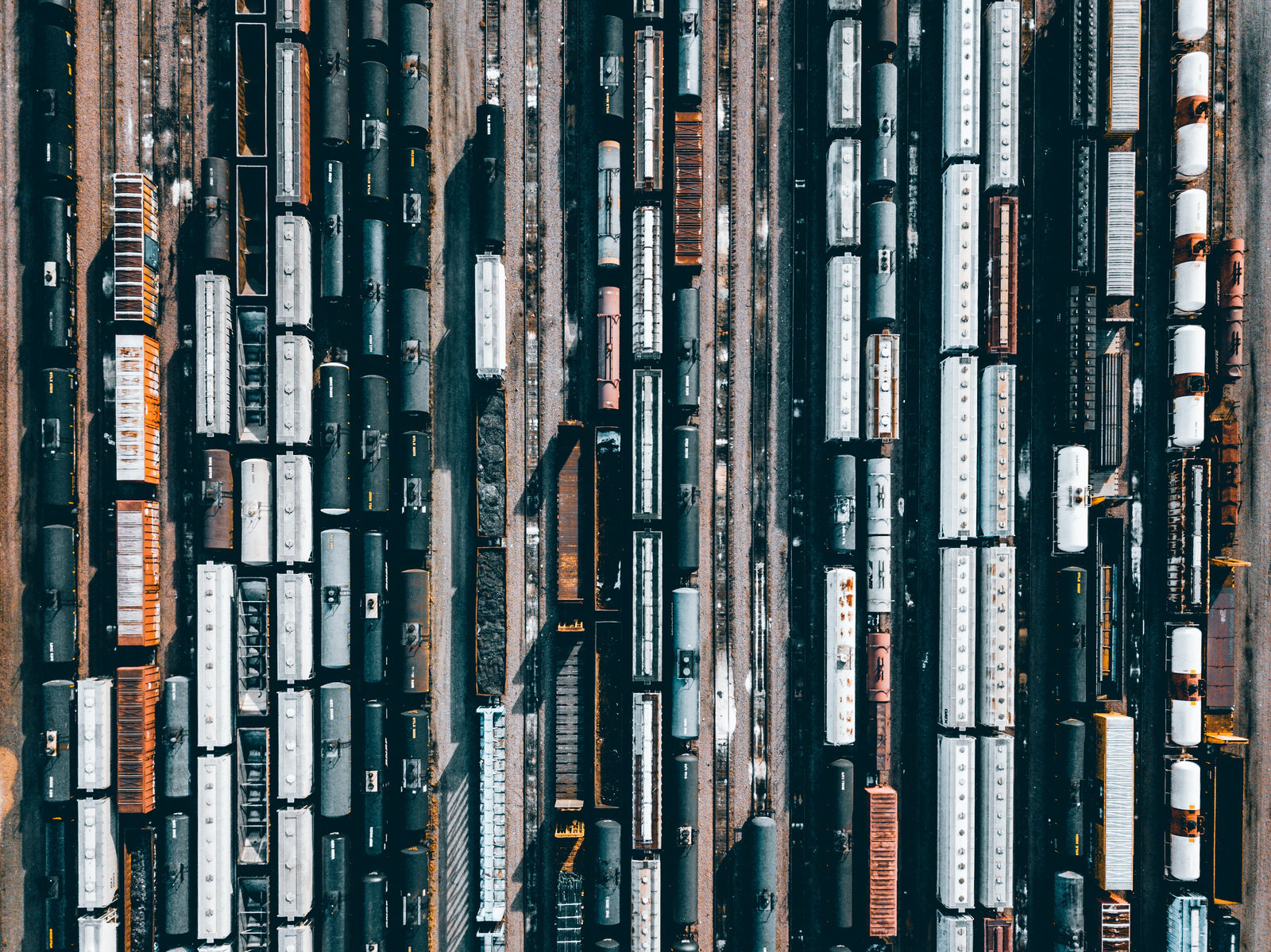 Trains seen from above