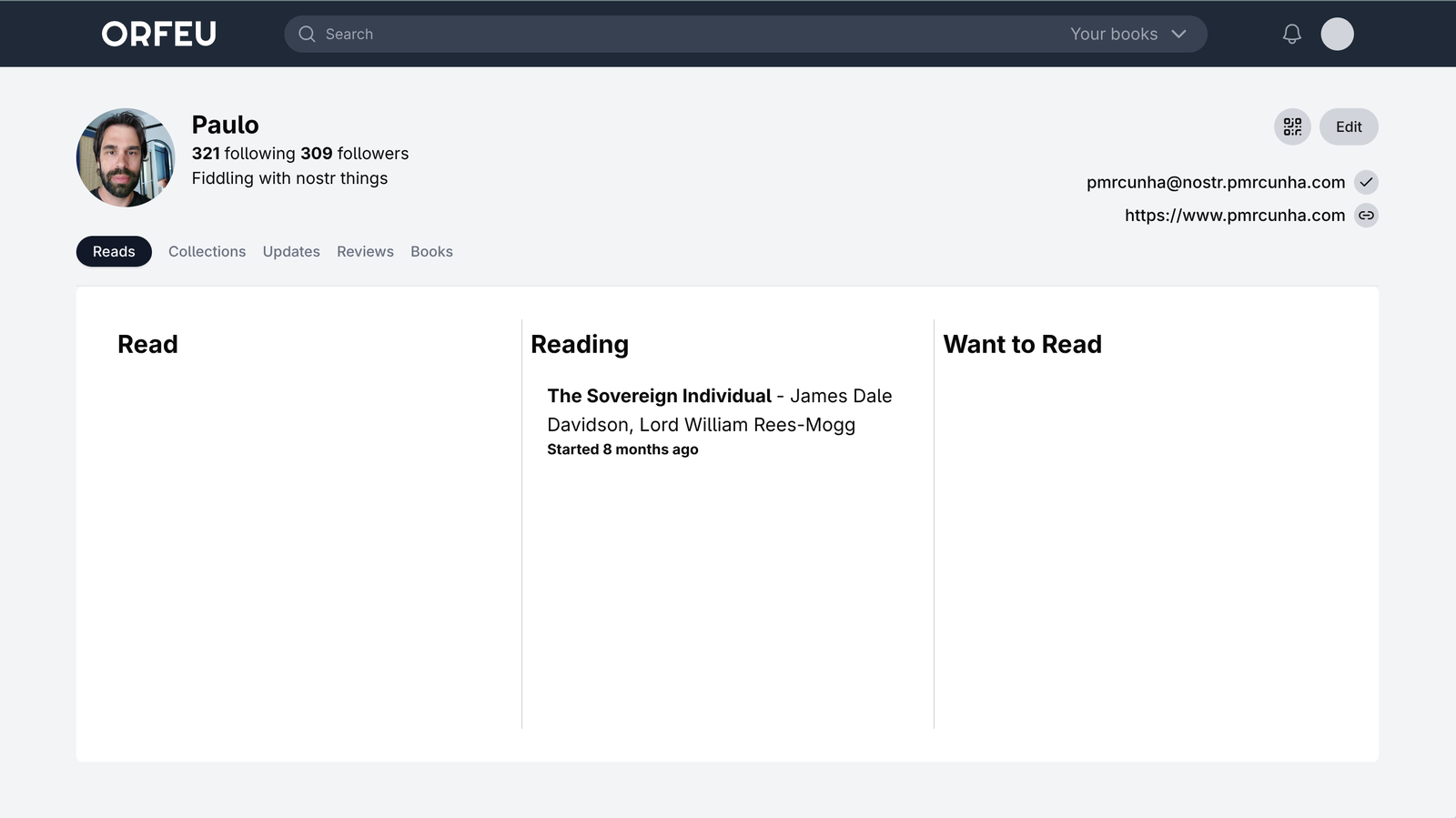 Screenshot of the app